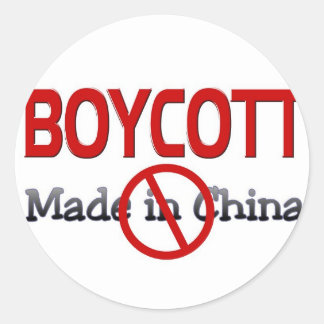 BOYCOTT IN CHINA RUNDER AUFKLEBER