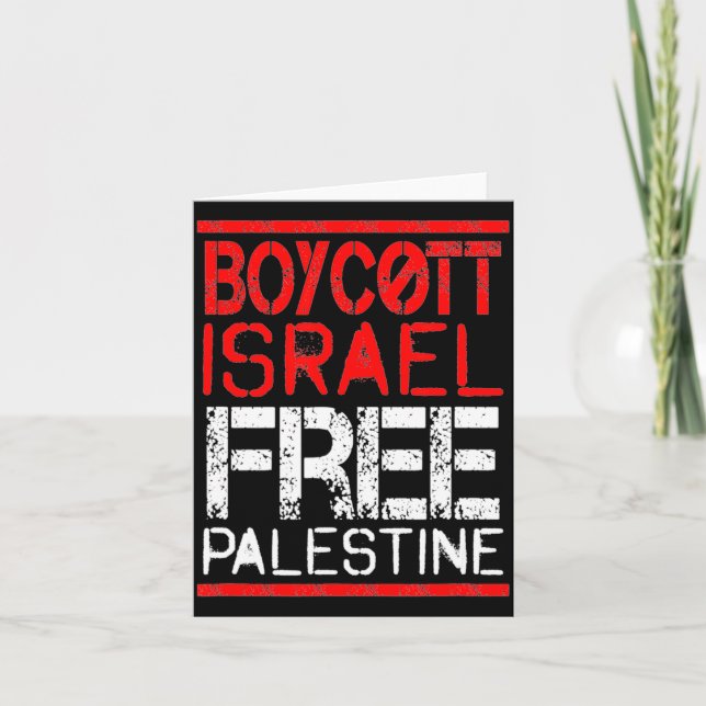 Boycott Israel Palestine Gaza War Awareness  Karte (Vorderseite)