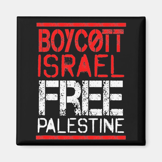 Boycott Israel Palestine Gaza War Awareness  Magnet (Vorne)