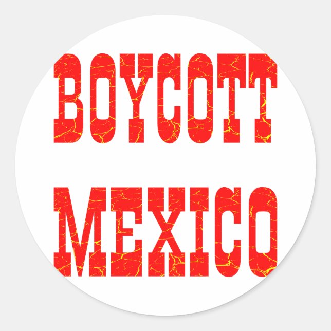 Boycott Mexico Runder Aufkleber (Vorderseite)