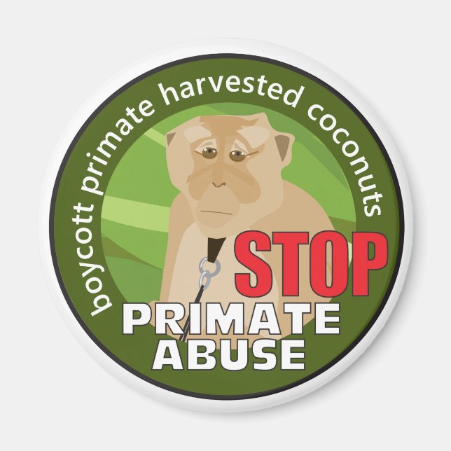 Boycott Primate-Harvested Coconuts Magnet (Vorne)