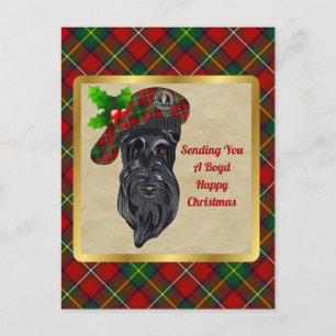 Boyd Clan Abzeichen & Tartan Weihnachten Postkarte