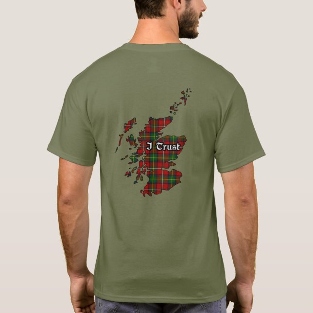 Boyd Clan Abzeichen und Tartan Adult T-Shirt (Rückseite)