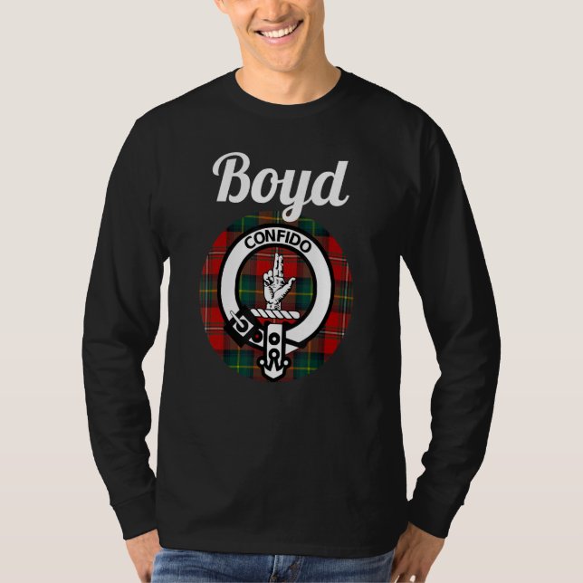 Boyd Clan Scottish Name Coat Arms Tartan T-Shirt (Vorderseite)