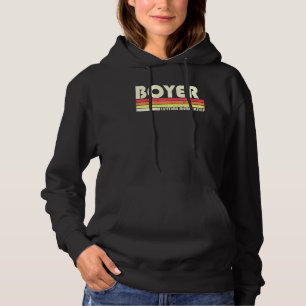 Boyer Nachname Retro Vintag 80er 90s Geburtstag Re Hoodie
