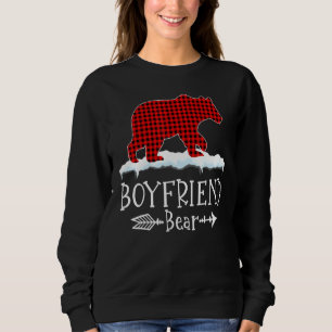 Boyfriend Bear Christmas Pajama Red Kariert Buffal Sweatshirt