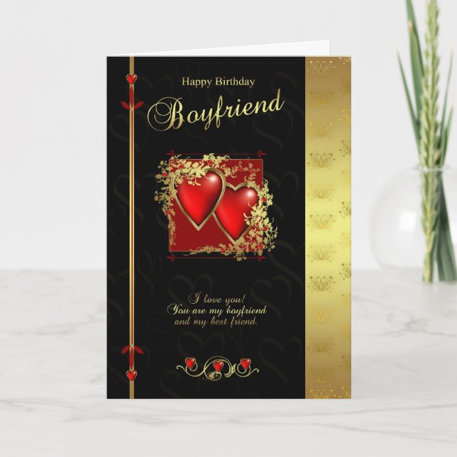 Boyfriend Birthday Card - Happy Birthday Boyfriend Karte (Vorderseite)