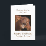Boyfriend Birthday, Orang Utan Karte<br><div class="desc">Gib deinem Freund einen frechen Affen einer Geburtstagskarte. Eine Geburtstagskarte für Ihre ganz eigene Top Banane! Ein Babyorangutan,  der niedlich aussieht.</div>