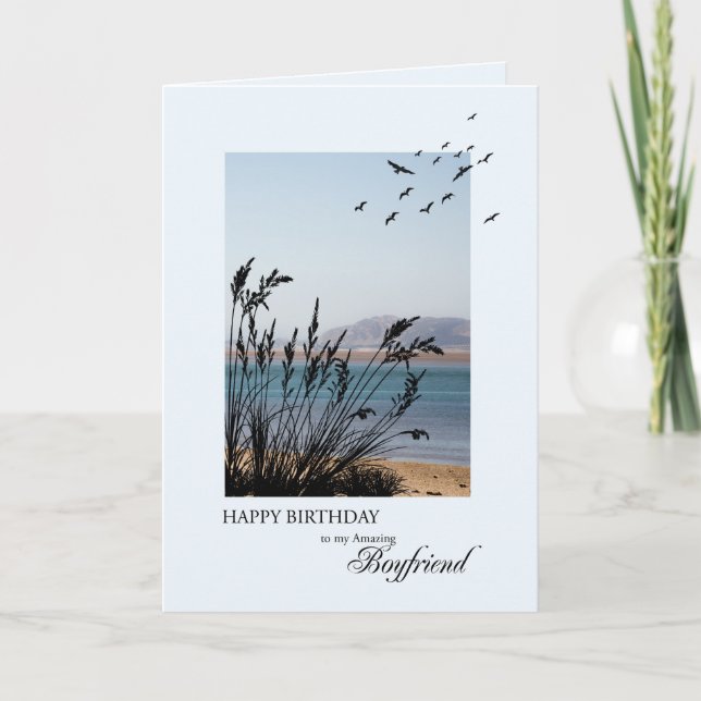 Boyfriend Birthday, Seaside Scene Karte (Vorderseite)