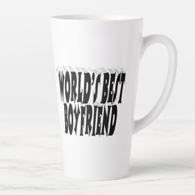 Boyfriend Black 3D Text Milchtasse (Rechts)