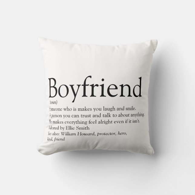 Boyfriend Definition Best Ever Personalisiert Kissen (Vorderseite)
