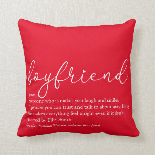 Boyfriend Definition Stilvolle Script-Liebe Heart  Kissen