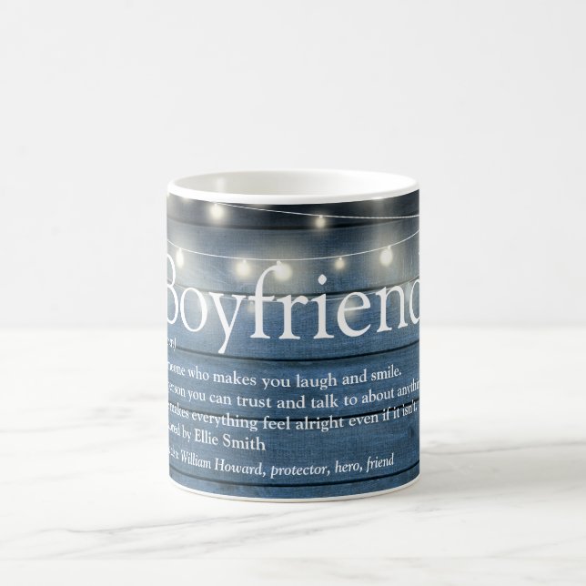 Boyfriend Definition String Lights Blue Rustic Kaffeetasse (Mittel)