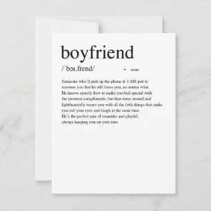 Boyfriend Definition Valentinstag Karte