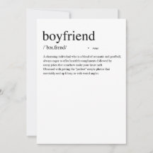 Boyfriend Definition Valentinstag Karte