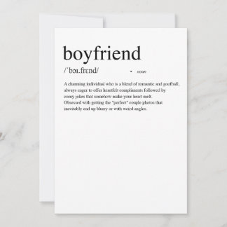Boyfriend Definition Valentinstag Karte