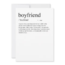 Boyfriend Definition Valentinstag Karte