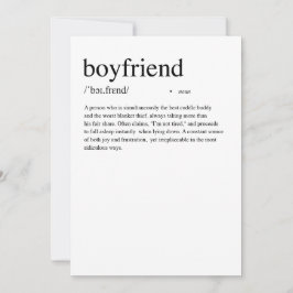 Boyfriend Definition Valentinstag Karte