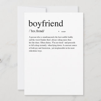 Boyfriend Definition Valentinstag Karte