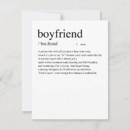 Boyfriend Definition Valentinstag Karte
