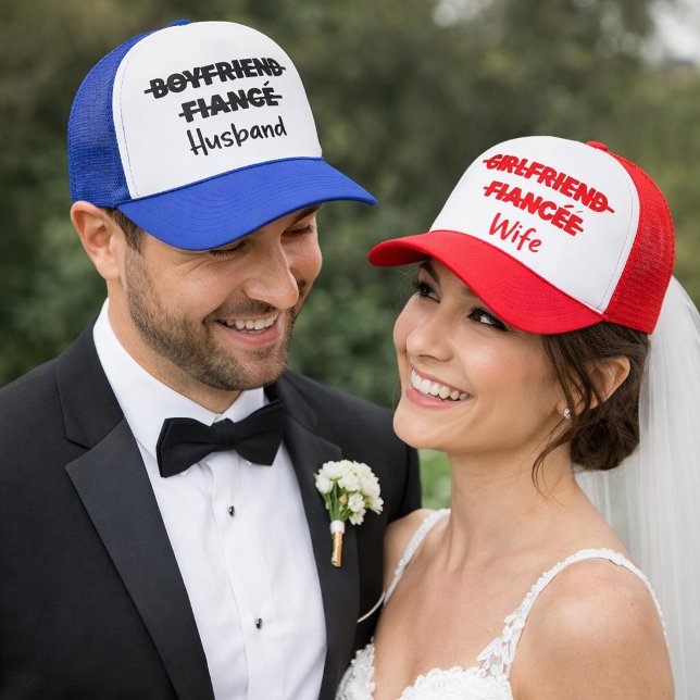 Boyfriend Fiance Husband Wedding Party Truckerkappe (Von Creator hochgeladen)