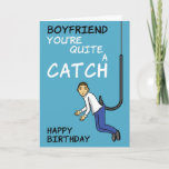 Boyfriend Fishing Pub Birthday Card Karte<br><div class="desc">Lass deinem Freund,  dass er mit dieser lustigen Fansekarte einen Haken hat.</div>