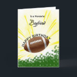 Boyfriend Football Geburtstagskarte Karte<br><div class="desc">Geben Sie Ihrem Fußballfreund eine Fußballkarte mit einem explosiven Fußballthema! Ein Fußball mit den Worten "Für einen wunderbaren Freund".</div>