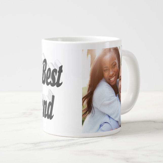 Boyfriend Foto Black Script Jumbo-Tasse (Vorderseite Rechts)