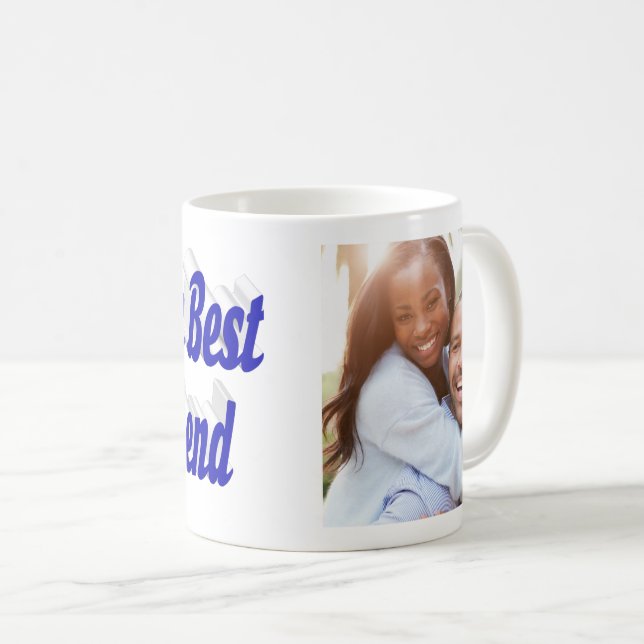 Boyfriend-Foto mit blauer Schrift Kaffeetasse (VorderseiteRechts)