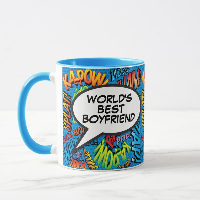 Boyfriend Fun Modern Retro Comic Pop Kunst Tasse (Links)