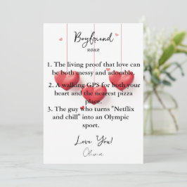 Boyfriend Funny Definition Card Feiertagskarte