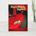 Boyfriend Geburtstagskarte mit Red Sports Car Karte<br><div class="desc">Boyfriend Geburtstagskarte mit Red Sports Car</div>