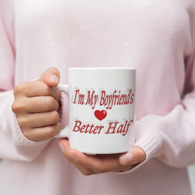 Boyfriend lustiger roter Text Jumbo-Tasse (Von Creator hochgeladen)