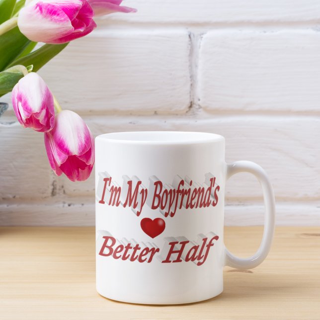 Boyfriend lustiger roter Text Kaffeetasse (Von Creator hochgeladen)