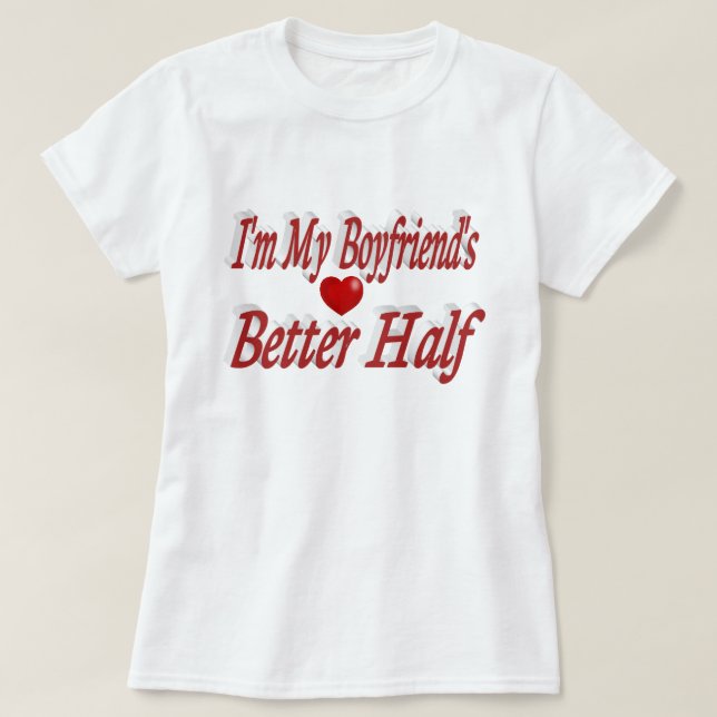 Boyfriend lustiger roter Text T-Shirt (Design vorne)