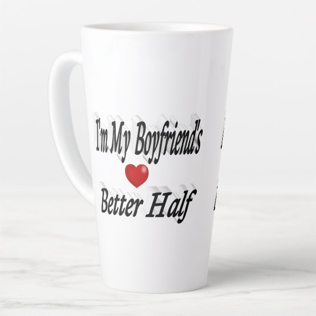 Boyfriend lustiger schwarzer Text Milchtasse (Linke Ecke)
