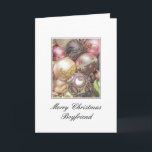 Boyfriend Merry Christmas Card Feiertagskarte<br><div class="desc">Christmas 'Tis the season to party and celebrate: Merry Christmas! Überraschung: Your nearest and dearest, your friends, co-workers, neighbors or even your boss with a special card. Many different designs available designs: from a modern collage fotogray card, mixing ornaments and winter landscapes, a classic vintage christmas theme or more modern...</div>