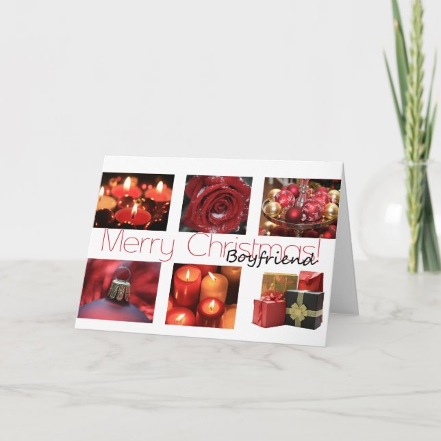 Boyfriend Merry Christmas Card Feiertagskarte (Vorderseite)