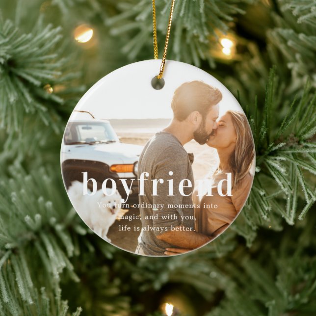 Boyfriend | Sentimental Foto Keepake Weihnachten Keramik Ornament (Baum)