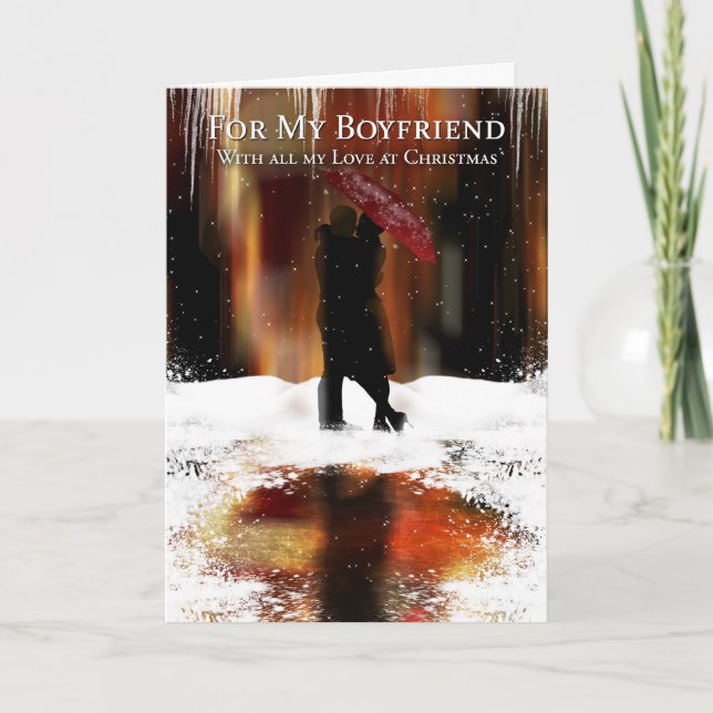 Boyfriend Stylish Christmas Holiday Card Feiertagskarte (Vorderseite)