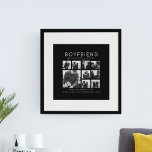 Boyfriend Together Forever Foto Collage<br><div class="desc">Erinnerungen machen die besten Geschenke, Freundinnen und Freunde werden Liebe dieser nachdenklichen, modernen Foto Collage Print, zum Valentinstag, Geburtstag, Jubiläum und andere besondere Mitgefühl. Der Druck enthält 9 Fotos, den Vorlagentext "BOYFRIEND, FOREVER TOGETHER", auf einer Seite schwarz und auf der anderen weiß, personalisiert mit Ihren Namen, dem Jahr und der...</div>