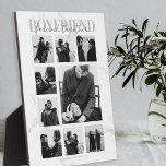 Boyfriend Together Forever Foto Collage Plaque Fotoplatte<br><div class="desc">Erinnerungen machen die besten Geschenke, Freunde werden diese nachdenkliche, moderne Collage-Plakette aus Foto Liebe, zum Valentinstag, Geburtstag, Jubiläum und jede andere besondere Mitgefühl. Die Plakette enthält 9 Fotos, den Vorlagentext "BOYFRIEND, FOREVER TOGETHER", auf grauem und weißem Marmorboden, personalisiert mit Ihren Namen und dem Jahr. Alle Stile und Farben des Schriftartes...</div>