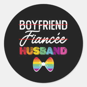 Boyfriend Verlobte Husband Gay Marriage Groom LGBT Runder Aufkleber