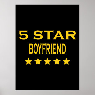 Boyfriends Birthdays Valentines 5 Star Boyfriend Poster
