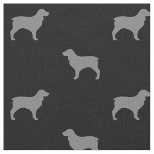Boykin Spanel Hunde Silhouetten Gemustert Stoff