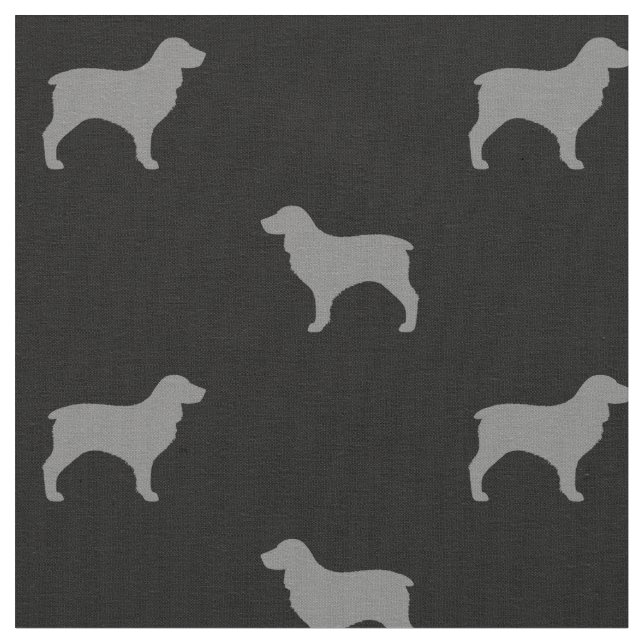 Boykin Spanel Hunde Silhouetten Gemustert Stoff (Nahaufnahme)