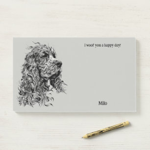 Boykin Spaniel Abstrakt Art Dog Name Post-it Klebezettel
