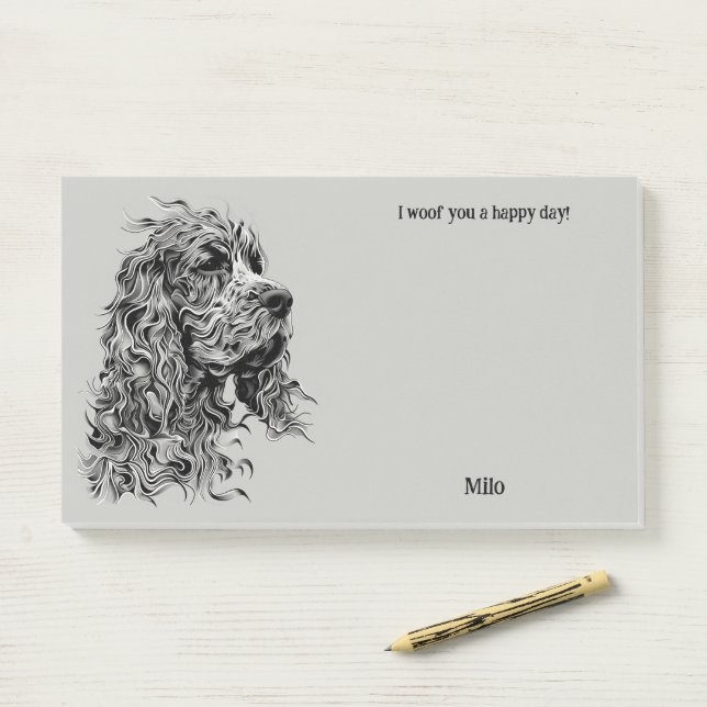 Boykin Spaniel Abstrakt Art Dog Name Post-it Klebezettel (Auf Schreibtisch)