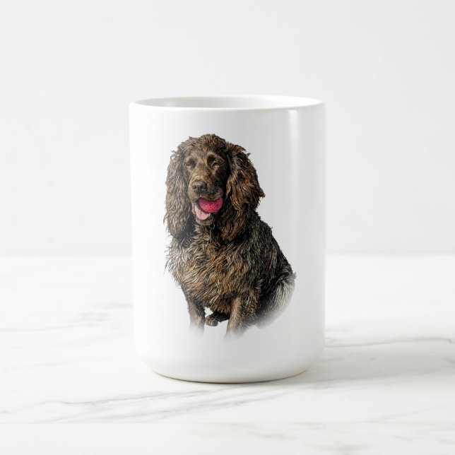 Boykin Spaniel Artistic Sketch Portrait Mug Kaffeetasse (Mittel)