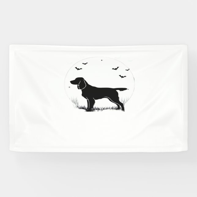 Boykin Spaniel Dog - Halloween Moon Silhouette Cla Banner (Horizontal)